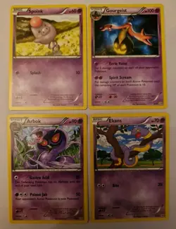 4x Pokemon TCG Card XY Trainer Kit Noivern 2014 SPOINK GOURGEIST ARBOK EKANS NM - Image 1