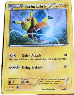 Pokemon TCG Pikachu Libre Holo Rare 14/30 XY Trainer MINT Kit Basic 80 HP Card - Image 2