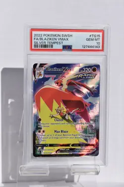 Pokemon Blaziken VMAX TG15/TG30 Silver Tempest Full Art Holo PSA 10 - Image 1