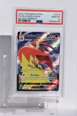 Pokemon Blaziken VMAX TG15/TG30 Silver Tempest Full Art Holo PSA 10 - Image 2