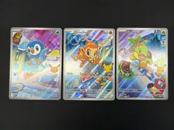 Pokemon 1st Partner Illustration Collections Turtwig #40 Chimchar #41 Piplup #42 - Image 1