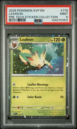 2025 POKEMON SVP EN-SV BLACK STAR PROMO #170 LEAFEON PSA 9 - Image 1