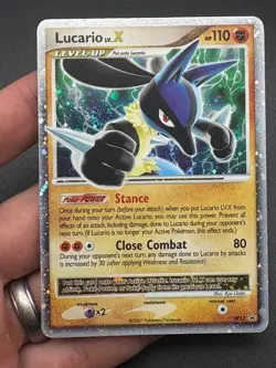 Pokemon TCG Lucario LV.X DP12 Diamond and Pearl Black Star Promo Holo LP - Image 1