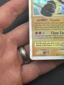 Pokemon TCG Lucario LV.X DP12 Diamond and Pearl Black Star Promo Holo LP - Image 2