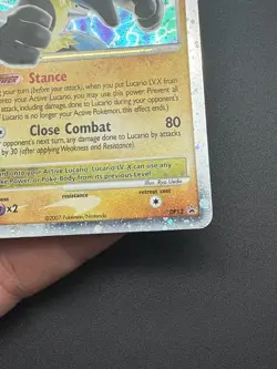 Pokemon TCG Lucario LV.X DP12 Diamond and Pearl Black Star Promo Holo LP - Image 3