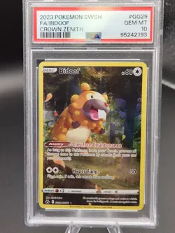 Pokemon TCG Bidoof GG29/GG70 - PSA 10 (Crown Zenith Golarian Gallery) English - Image 1