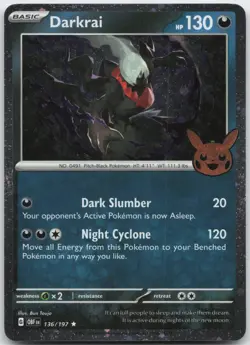 Darkrai (Cosmos Holo) 136/197 Trick or Trade BOOster 2024 Pokemon - Image 1