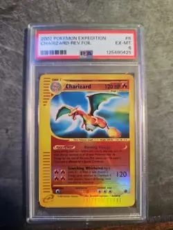 Pokemon TCG Charizard 006/165 Expedition Base Set Reverse Holo Rare PSA 6 2002 - Image 1