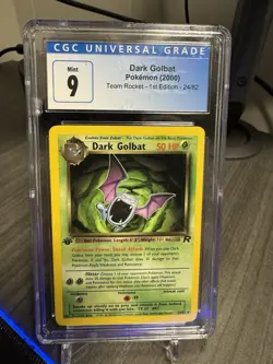 CGC 9 Dark Golbat Team Rocket 1st Edition Pokemon (2000) #24/82 - Image 1