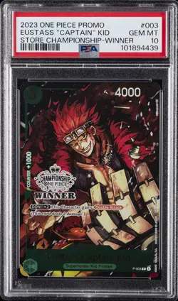 2023 ONE PIECE PROMOS STORE CHAMPIONSHIP-WINNER EUSTASS "CAPTAIN" KID PSA 10 - Image 1