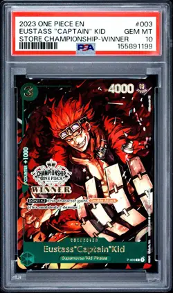 ONE PIECE Card Game Eustass “Captain” Kid P-003 Store Championship Winner PSA 10 - Image 1