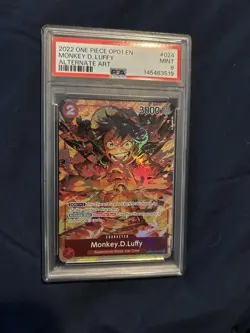 Bandai 2022 One Piece CCG Romance Dawn Monkey.D.Luffy Alt Art OP01-024 PSA 9 - Image 1