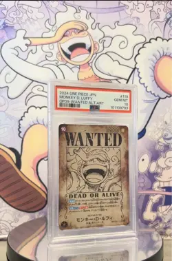 One Piece PSA 10 Monkey D Luffy OP09 Wanted Alternative #119 Japanese - Image 1