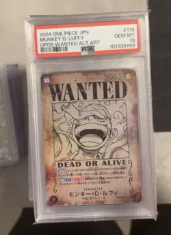 One Piece PSA 10 Monkey D Luffy OP09 Wanted Alternative #119 Japanese - Image 2