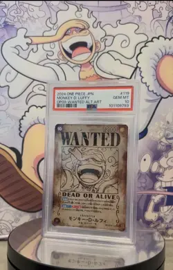 One Piece PSA 10 Monkey D Luffy OP09 Wanted Alternative #119 Japanese - Image 3