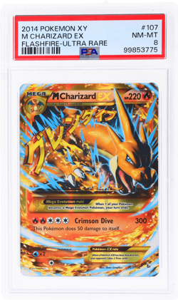 2014 Pokemon XY Flashfire M Charizard Ex Ultra Rare #107 PSA 8 - Image 1