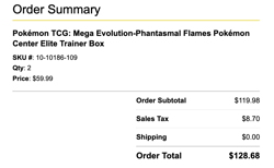 Pokemon Center Phantasmal Flames | ETB CONFIRMED ORDER | PRESALE 11/14 - Image 2