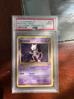 Pokemon Mewtwo TCG 2016 Evolutions Cracked Ice Holo PSA 9 Mint! - Image 1