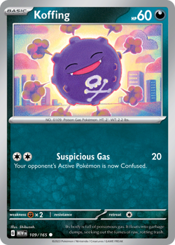 🔥 KOFFING 109/165 COMMON 151 POKEMON NM/M SHIBUZOH. 🔥 - Image 1