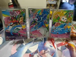 Pokemon First Partner Illustration Collection Alola Rowlet, Litten, Popplio NM - Image 1