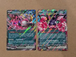 Pokemon TCG Fezandipiti ex ASC 142/217 & Pecharunt ex SFA 039/064 NM - Image 1