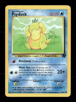 Psyduck 65/82 Team Rocket Unlimited MP Pokemon - Image 1