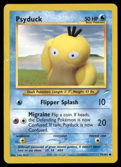Psyduck 79/105 Common Neo Destiny Pokemon Moderately Played - Image 1