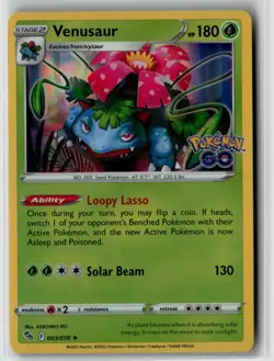 Pokemon Venusaur Holo Rare Pokemon GO 003/078 - Image 1