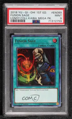 Fusion Sage Ultra Rare 1st Ed. YuGiOh Legendary Collection Kaiba PSA 9 MINT - Image 1