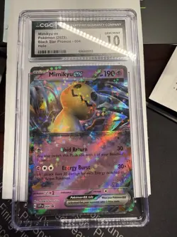 Pokemon 2023 Mimikyu Ex #004 Black Star Promo Holo CGC Gem Mint 10 TCG - Image 1