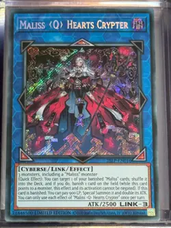 Maliss Q Hearts Crypter LIMITED 25LP-EN016 Yu-Gi-Oh YuGiOh Secret Rare NM - Image 1