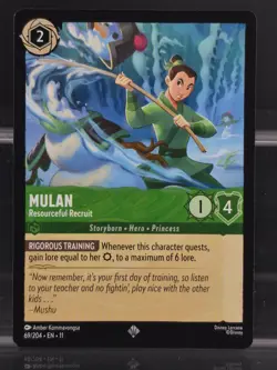 Disney Lorcana Mulan - Resourceful Recruit 69/204 Winterspell Super Rare - Image 1