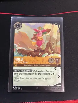 Disney Lorcana TCG Piglet Pooh Pirate Captain Super Rare Cold Foil 223/204 - Image 1