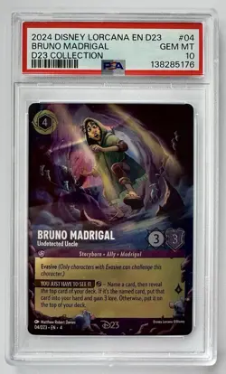 2024 Disney Lorcana EN D23 #04/D23 Bruno Madrigal PSA 10 Promo Encanto Holo GM - Image 1