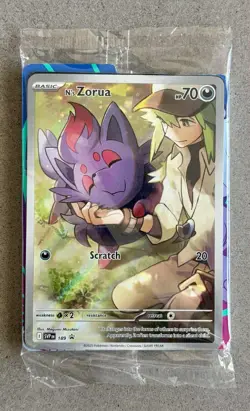 Pokemon Sealed N's Zorua 189 SV Scarlet Violet Promo Card Black Star Promo New - Image 1
