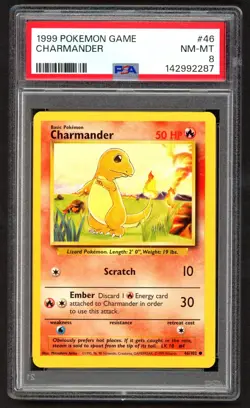 Pokemon Cards - PSA 8 Charmander 46/102 - Base Set - NM-MT - PSA8 - Image 1