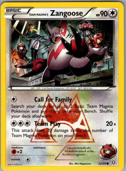 Team Magma's Zangoose 22/34 Non Holo Double Crisis - Pokemon Card - NM - Image 1