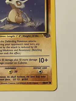 Cubone Vintage Pokemon Card # 5 /64 Fossil Stamp RARE 1999 1st Edition n MINT 💎 - Image 5