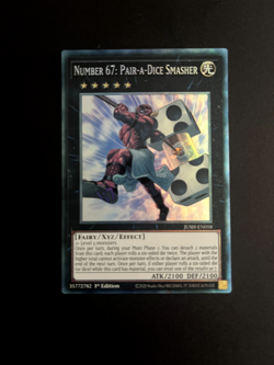 YUGIOH NUMBER 67: PAIR-A-DICE SMASHER COLLECTOR RARE JUSH-EN058 1ST ED NM/M - Image 1