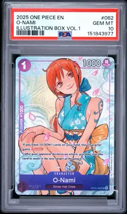 Bandai One Piece O-Nami Illustration Box Vol.1 OP05-062 EN PSA 10 GEM MT - Image 1