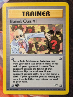 Pokemon Card - Blaine's Quiz #1 Gym Heroes 97/132 Rare 1st Edition LP - Image 1