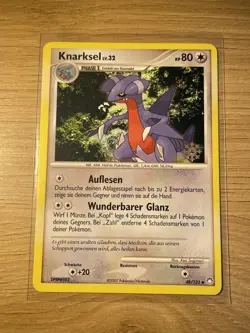 Knarksel Lv.32 48/123 Pokemon Card Geheimnisvolle Schatze Calender Promo LP - Image 1