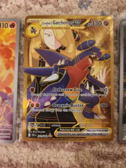 Pokemon Destined Rivals Illustration Rare Card Lot Gold Cynthia's Garchomp Mint - Image 3