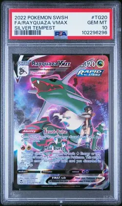 Pokemon Rayquaza VMAX Silver Tempest Trainer Gallery Full Art #TG20 PSA 10 - Image 1