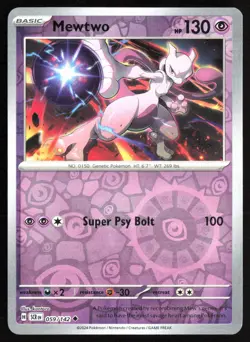 Pokemon TCG - Mewtwo Reverse Holo Uncommon SV07: Stellar Crown 059/142 NM - Image 1