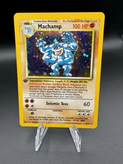Machamp 8/102 (MP-DMG) Swirl 1st Edition Cosmos Holo Pokemon 2-Player CD-Rom - Image 1