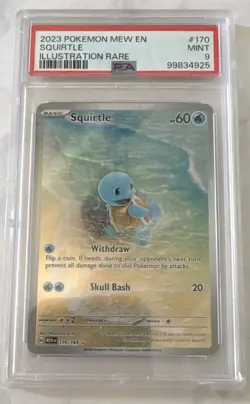 Pokemon TCG Squirtle 170/165 SV 151 Illustration Rare Holo PSA 9 EN - Image 1