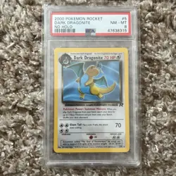 Pokemon PSA 8 NM-MINT Dark Dragonite NO Holo Error Super Rare - 5/82 - Image 1