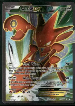 2016 Pokemon XY Breakpoint Scizor EX 119/122 Full Art Ultra Rare NM - Image 1