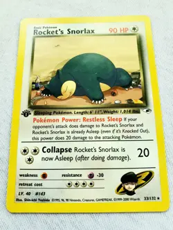 2000 POKEMON TCG 1ST EDITION ROCKET'S SNORLAX GYM HEROES 33/132 Non Holo Rare - Image 3
